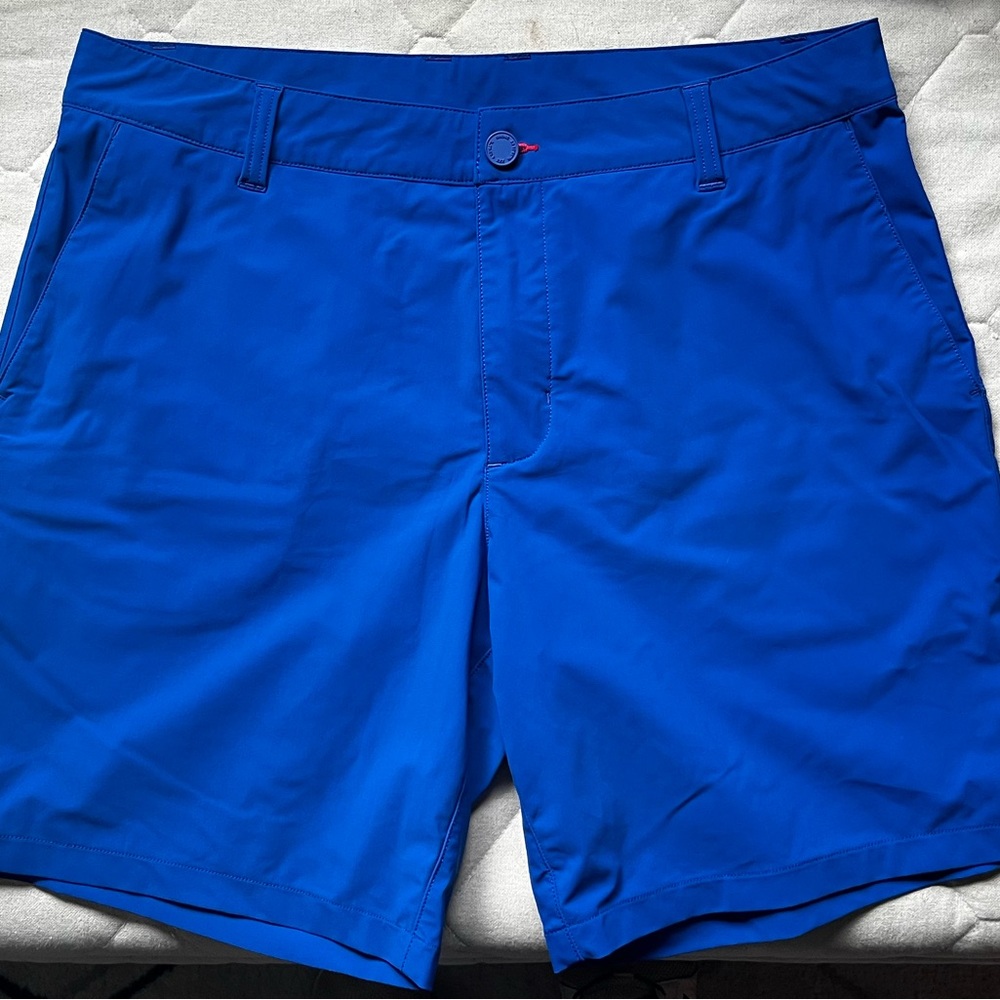 RHONE Royal Blue Athletic Shorts with Structured Waistband